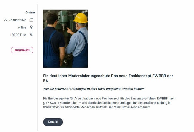 Bild Online-Fachtagung zum neuen Fachkonzept für EV und BBB – anstrengend, aber lohnend